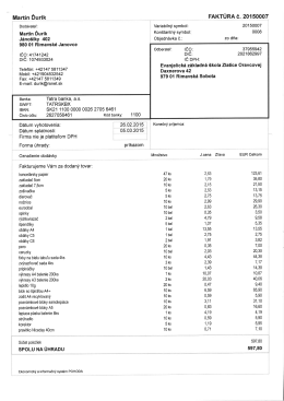 Martin Ďurík FAKTÚRA č. 20150007