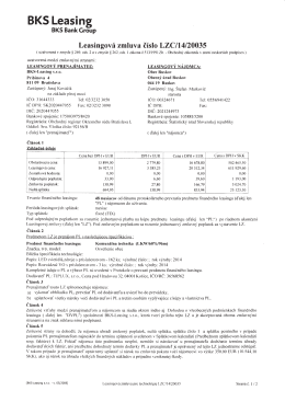 Leasingová zmluva č. LZC/14/20035