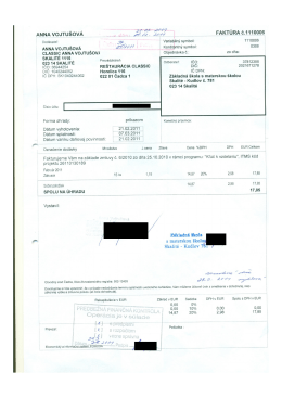 ANNA voJTuŠOvÁ v „72. ,20,7 i FAKTÚRA č.1110006