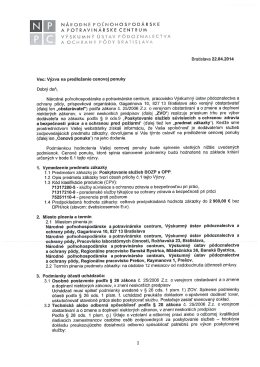 Výzva na CP – Poskytovanie služieb BOZP a OPP