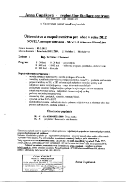 Anna Cupáková - regionálne školiace centrum