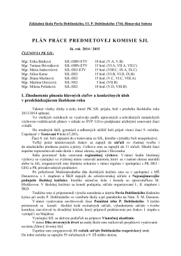 Predmetová komisia slovenského jazyka a literatúry