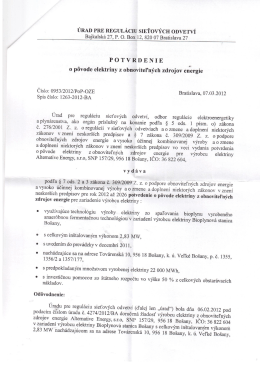 Pôvod elektriny - alternativenergy.sk