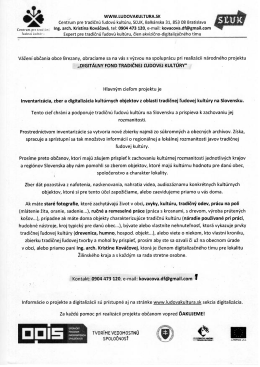 „DIGITÁLNY FOND TRADIčNEl ĽUDOVEJ KULTÚRY"