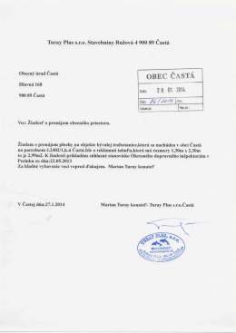 Turay Plus s.r.o. Stavebniny Ružová 4 900 89 Častá