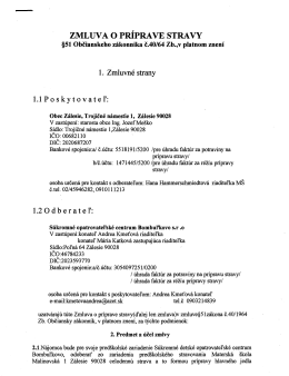 zMLUVA O PRÍPRAVE sTRAvY