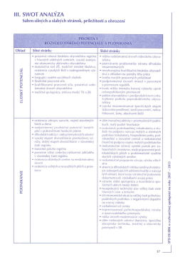lll. SWOT ANALÝZA - Region Bílé