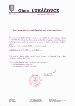 obec. LUK&Aacute;ČOVCE