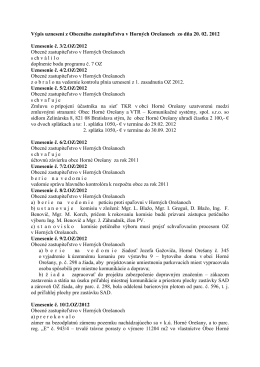 Výpis uznesení zo dňa 20. 2. 2012