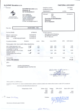 SLOVPAP Slovakia s.r.o. - Gymnázium MR Štefánika