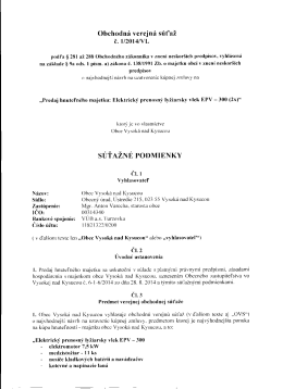 Obchodn&aacute; verejn&aacute; s&uacute;ťaž