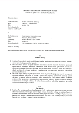 Zmluva o poskytovan&iacute; &uacute;čtovn&iacute;ckych služieb