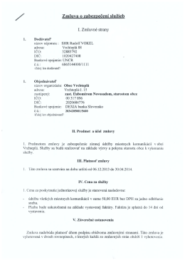 / Zmluva O zabezpečen&iacute; služieb