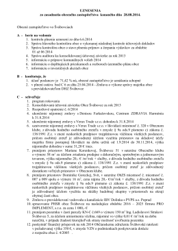 Uznesenie zo zasadnutia OZ 28.8.2014