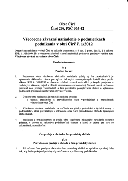 Všeobecne záväzné nariadenie o podmienkach