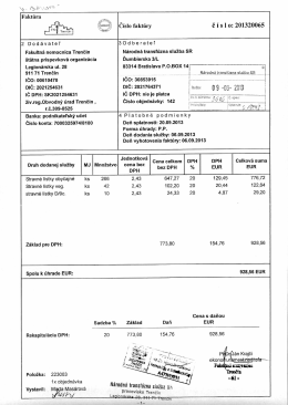 IČO: 00610470 DIČ: 2021254631 IČ DPH: SK2021254631