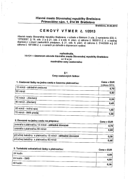 cENovÝ vÝMER č.1/2013`