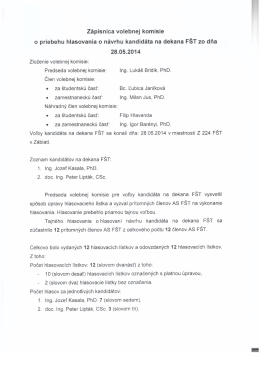 Z&aacute;pisnica volebnej komisie o priebehu hlasovania o n&aacute;vrhu