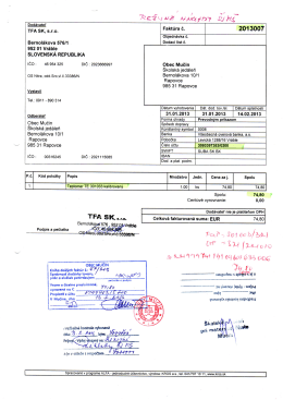 TFA SK, s.r.o. Fak a c 2013007