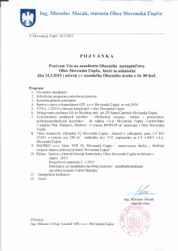 `_ `_ Ing. Miroslav Macák, starosta Obce Slovenská Ľupča