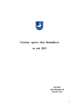 Výročná správa obce Beňadiková za rok 2012