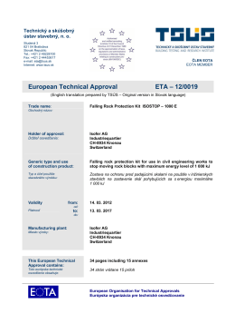 European Technical Approval ETA – 12/0019