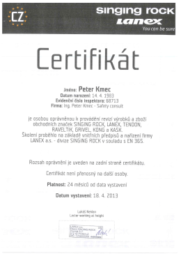 Certifik&aacute;t - Safety Consult