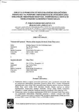 Zmluva č. NSK/LEADER2/2013-OP123/1/3