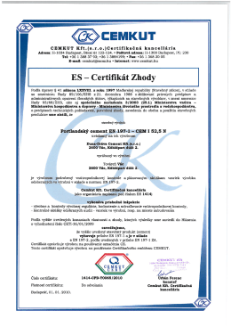 ES - Certifikát Zhody