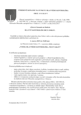 vÝBERovÉ KONANIE NA FUNKCIU HLAVNĚHO