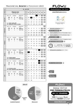 Prehľadný kalendár pre podnikateľov 2015