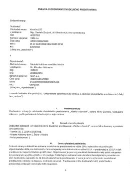 ZMLUVA O ODŰHRANÍ DIVADELNÉHO PREDSTAVENIA