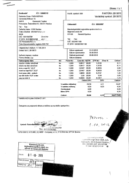 Strana: 1 z 1 Dod&aacute;vateľ IČO: 32956312