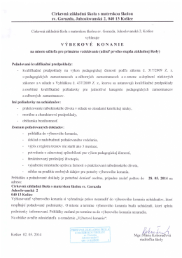 VÝBEROVÉ KONANIE