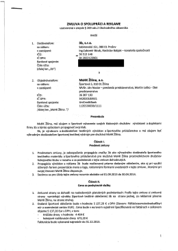 ZMLUVA O SPOLUPRÁCI A REKLAME `v