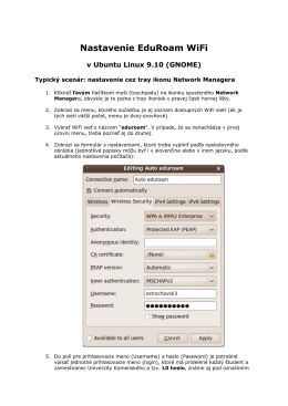 Nastavenie pre Ubuntu Linux 9.10 (pro