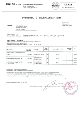 Pozrite si protokol o skúške produktu
