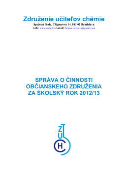 Správa o činnosti ZUCH za šk. rok 2012/13