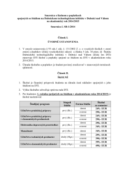 Smernica č. SR-1/2014 o školnom a poplatkoch spojených so