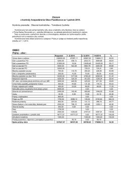 Správu o hospodárení obce za II. štvrťrok