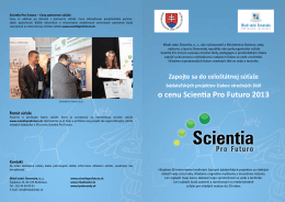 o cenu Scientia Pro Futuro 2013