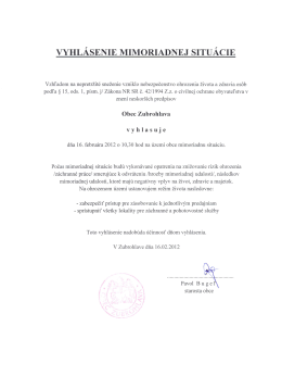 Vyhlásenie momoriadnej situácie ( 872 kb pdf)