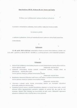 Príkaz na vyhlásenie mimoriadnej situácie