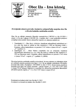 Zverejnenie zámeru prevodu vlastníctva nehnuteľného majetku