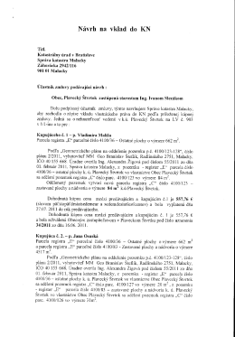 Návrh na vklad do KN - Obec Plavecký Štvrtok