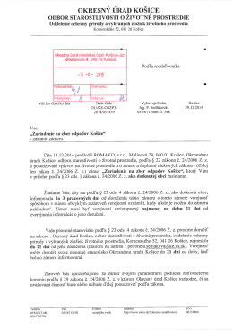 OKRESN&Yacute; &Uacute;RAD KO&Scaron;ICE - Mestsk&aacute; časť Ko&scaron;ice