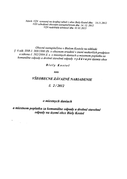 VZN č. 2/2012 - o miestnych daniach a miestnom