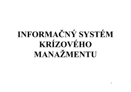 Informačný systém krízového manažmentu