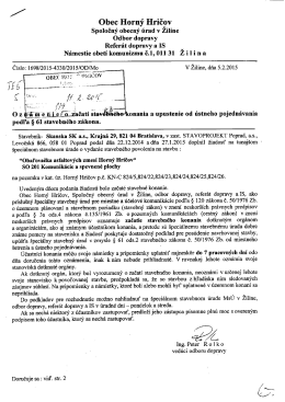 Oznámenie o začatí stavebného konania