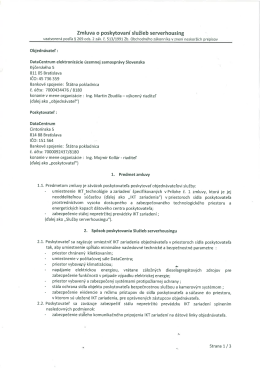 Zmluva o poskytovan&iacute; služieb serverhousing